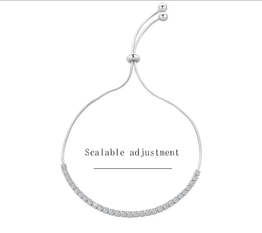 Elegant Square Sterling Silver Inlay Rhinestones Drawstring Bracelets display picture 3