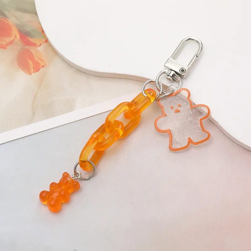 Simple Style Bear Arylic Plating Chain Bag Pendant display picture 1