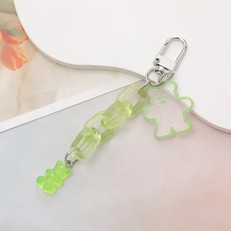 Simple Style Bear Arylic Plating Chain Bag Pendant display picture 2