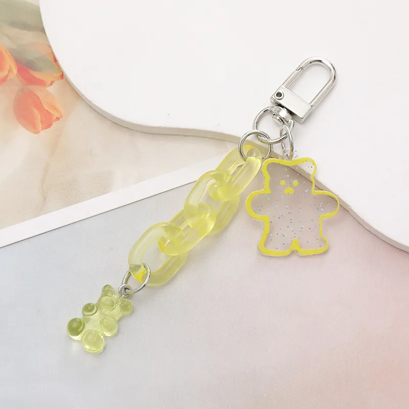 Simple Style Bear Arylic Plating Chain Bag Pendant display picture 3