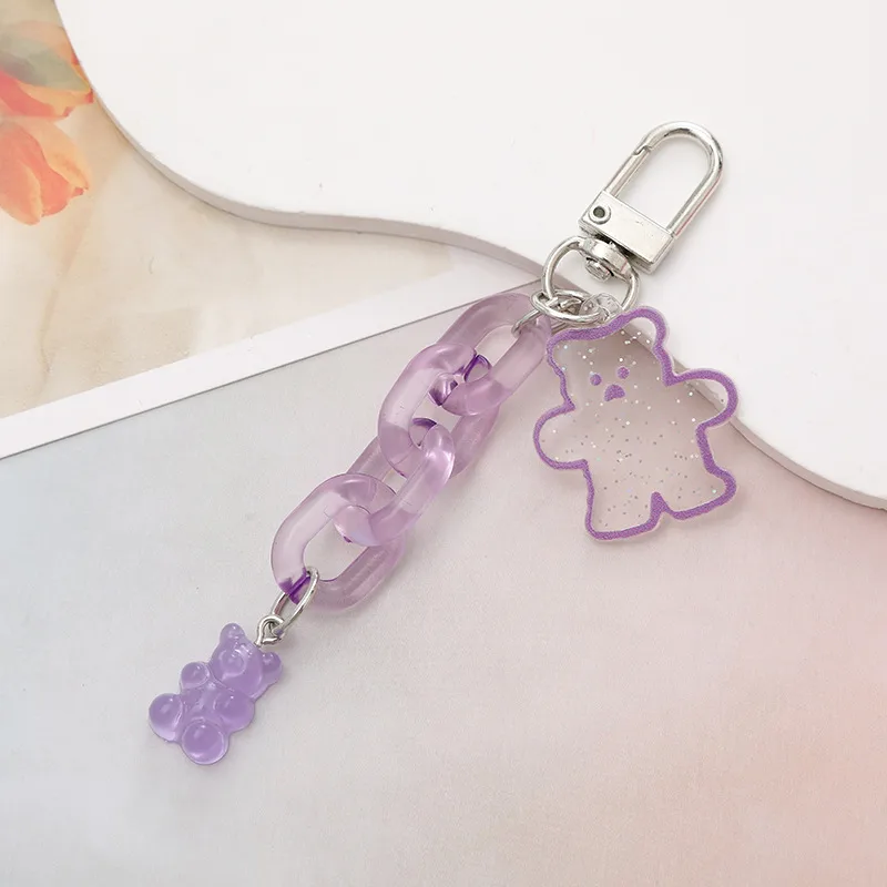 Simple Style Bear Arylic Plating Chain Bag Pendant display picture 4