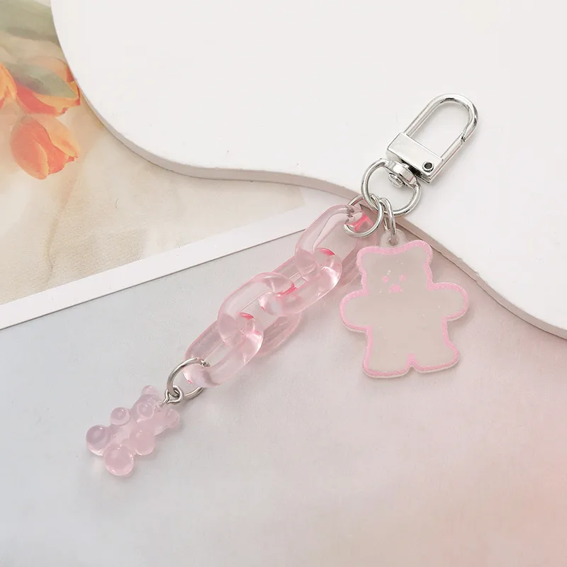 Simple Style Bear Arylic Plating Chain Bag Pendant display picture 5