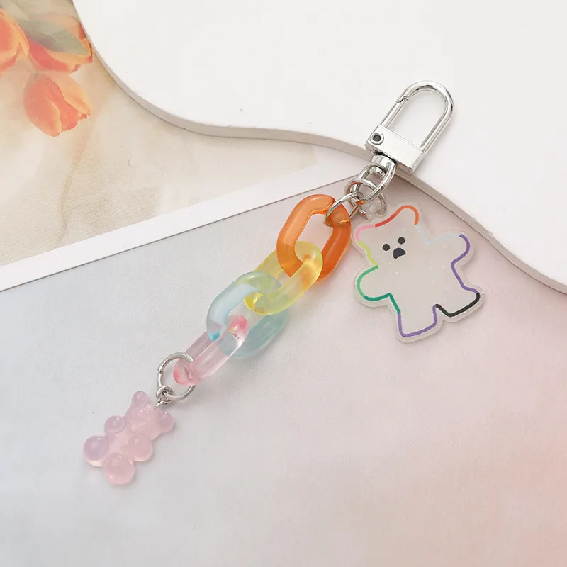 Simple Style Bear Arylic Plating Chain Bag Pendant display picture 7