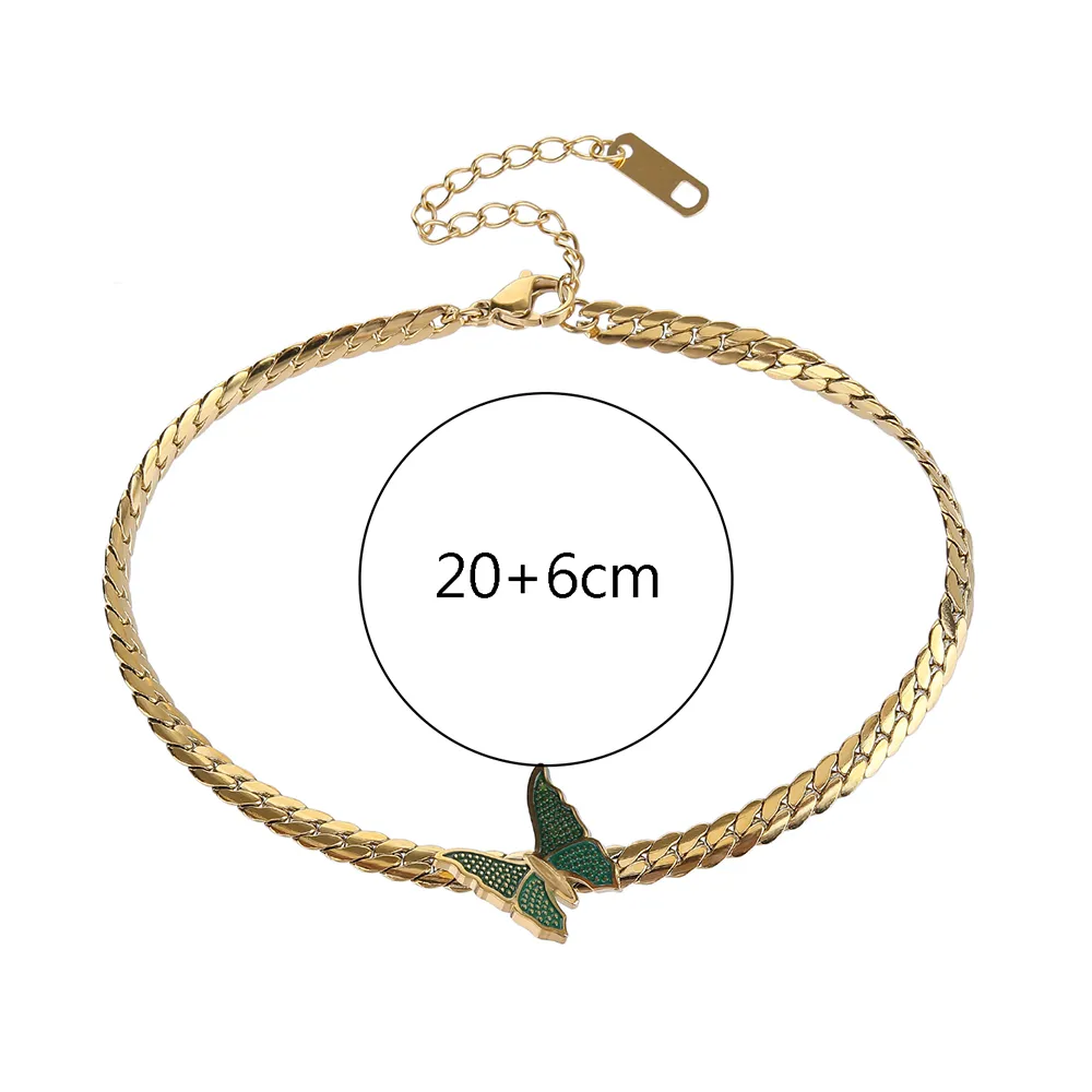 Wholesale Jewelry IG Style Simple Style Butterfly 304 Stainless Steel Titanium Steel 18K Gold Plated Plating Anklet display picture 1