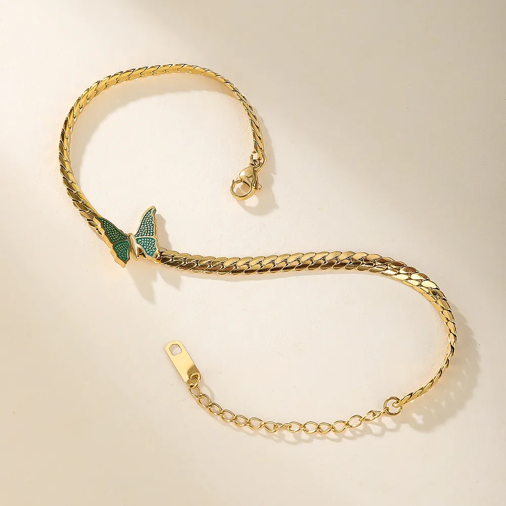 Wholesale Jewelry IG Style Simple Style Butterfly 304 Stainless Steel Titanium Steel 18K Gold Plated Plating Anklet display picture 5