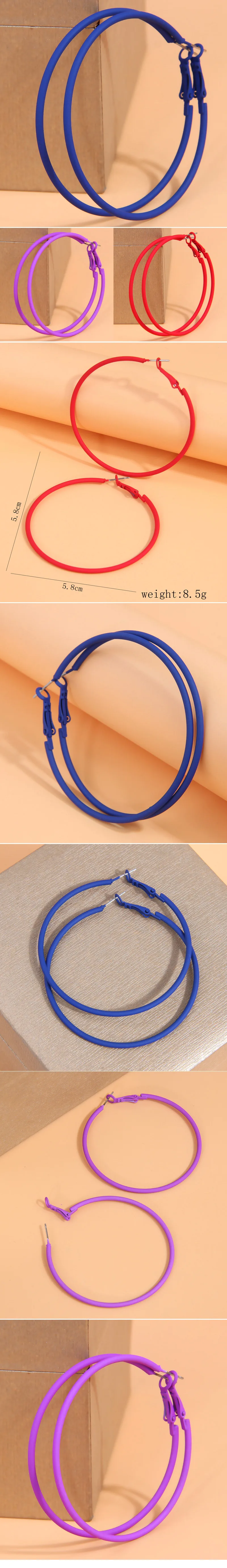 Wholesale Jewelry Simple Style Solid Color Alloy Hoop Earrings display picture 1