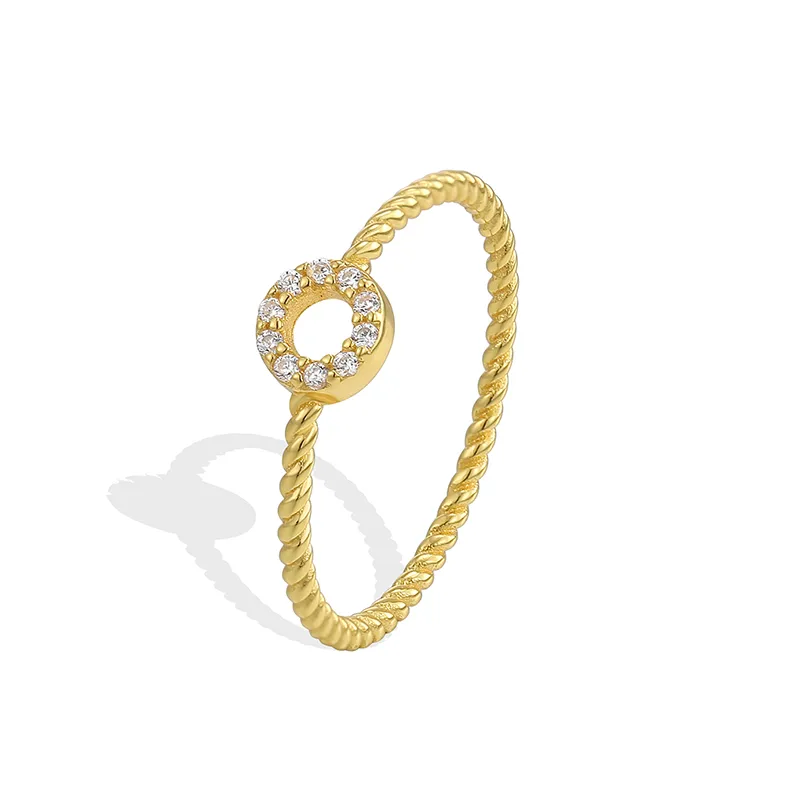 Casual Simple Style Solid Color Sterling Silver Inlay Zircon Rings display picture 9