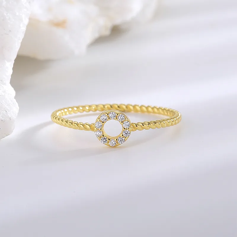 Casual Simple Style Solid Color Sterling Silver Inlay Zircon Rings display picture 11
