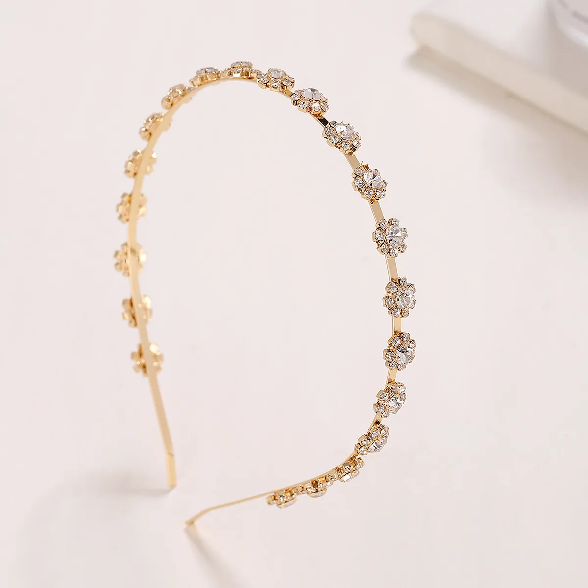 Sweet Flower Alloy Rhinestone Plating Hair Band display picture 2