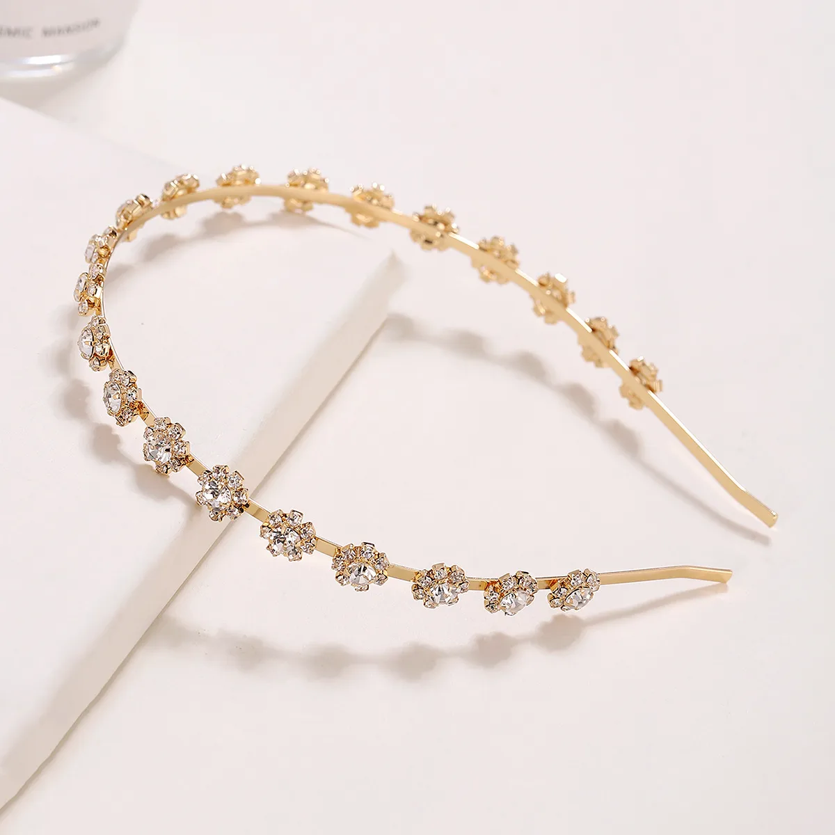 Sweet Flower Alloy Rhinestone Plating Hair Band display picture 4