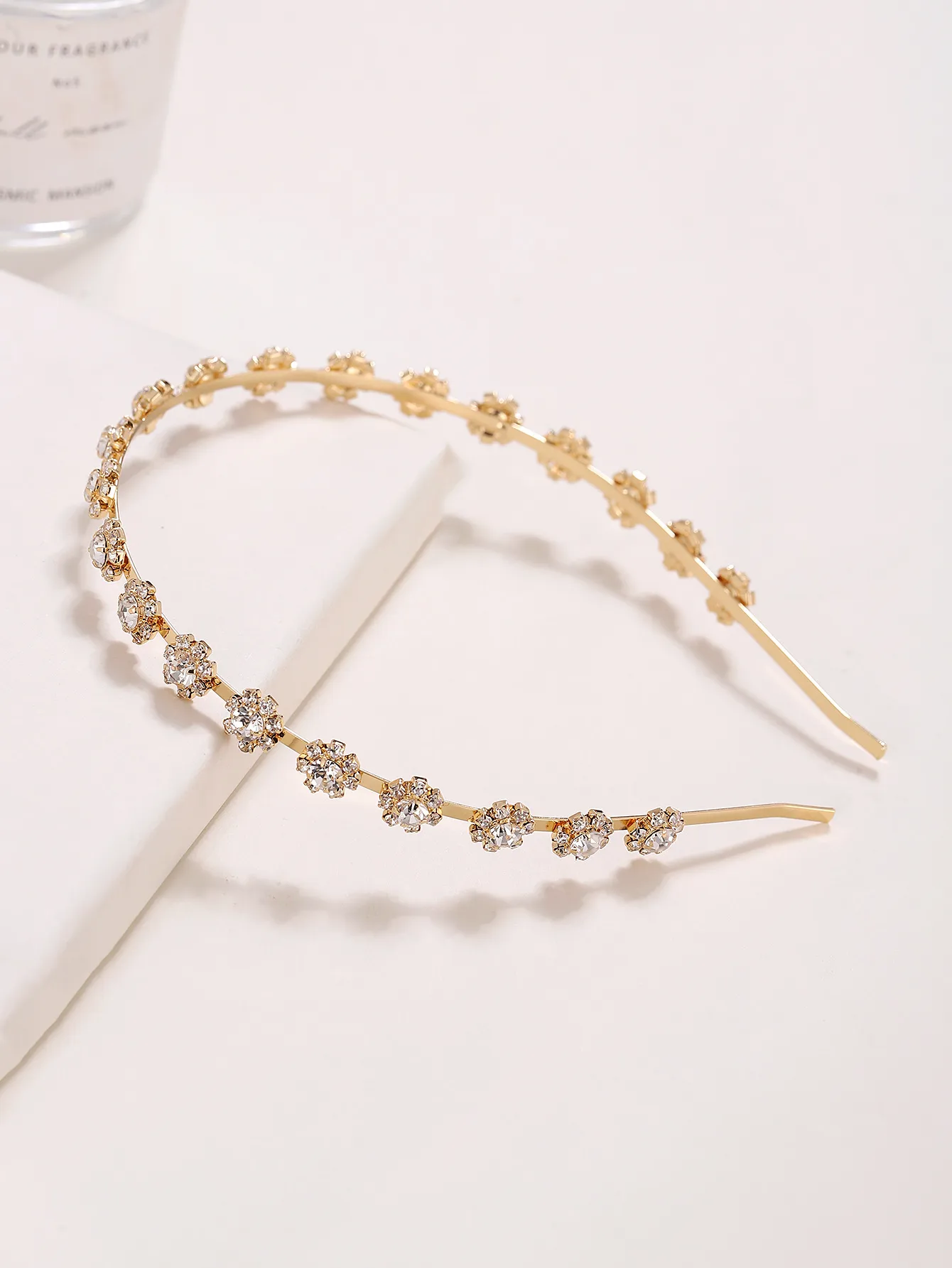 Sweet Flower Alloy Rhinestone Plating Hair Band display picture 5