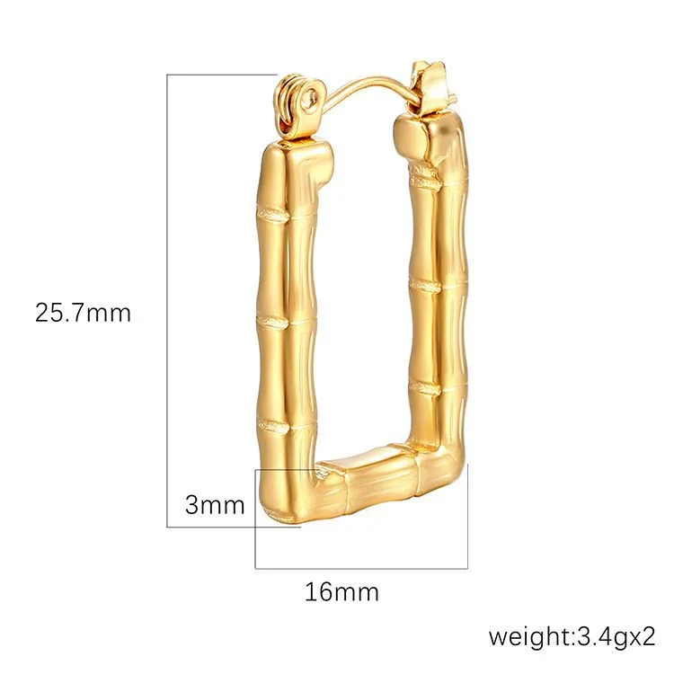1 Pair Simple Style Commute Solid Color Plating 201 Stainless Steel 18K Gold Plated Earrings display picture 3