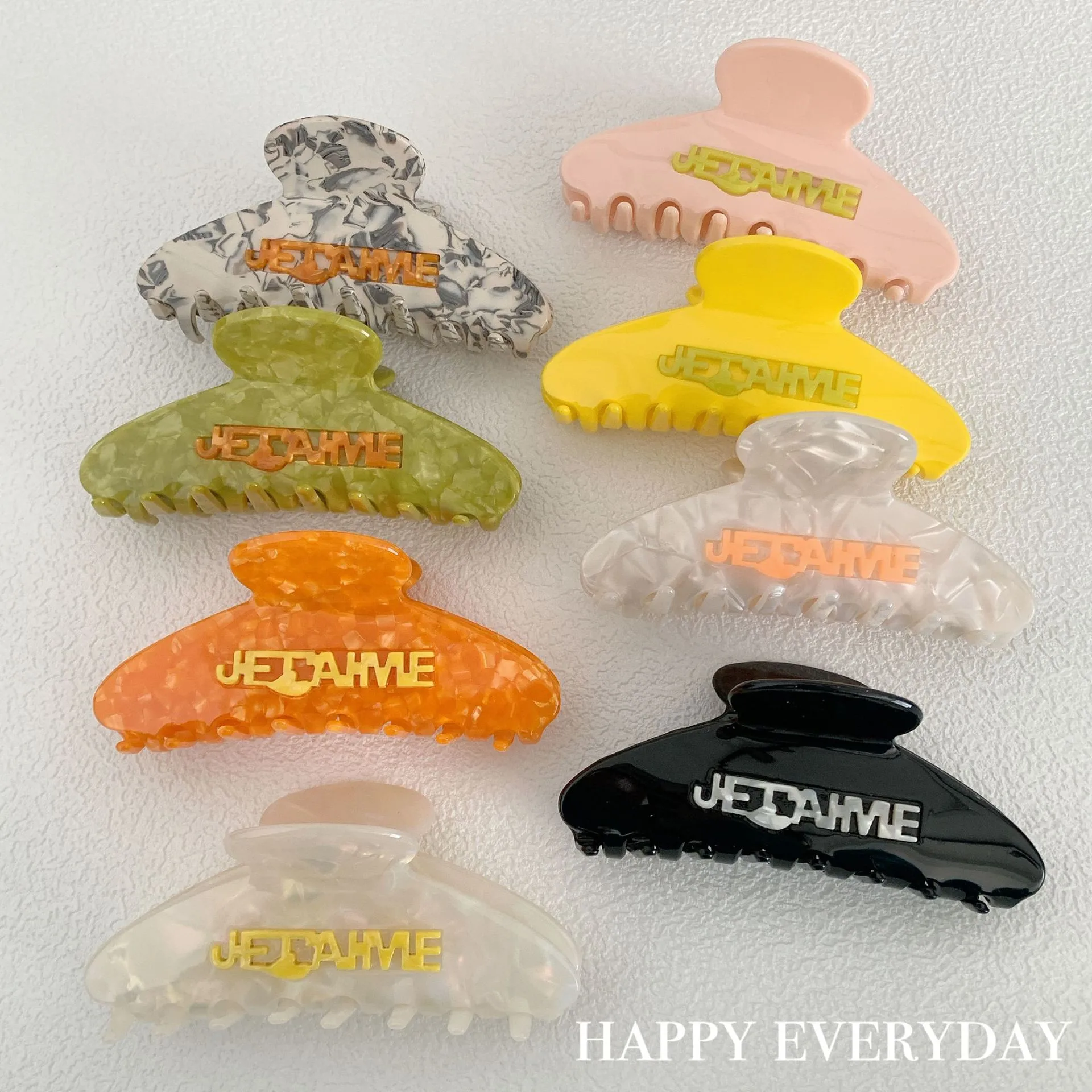 Women's Vintage Style Letter Color Block Acetic Acid Sheets Hair Claws display picture 5
