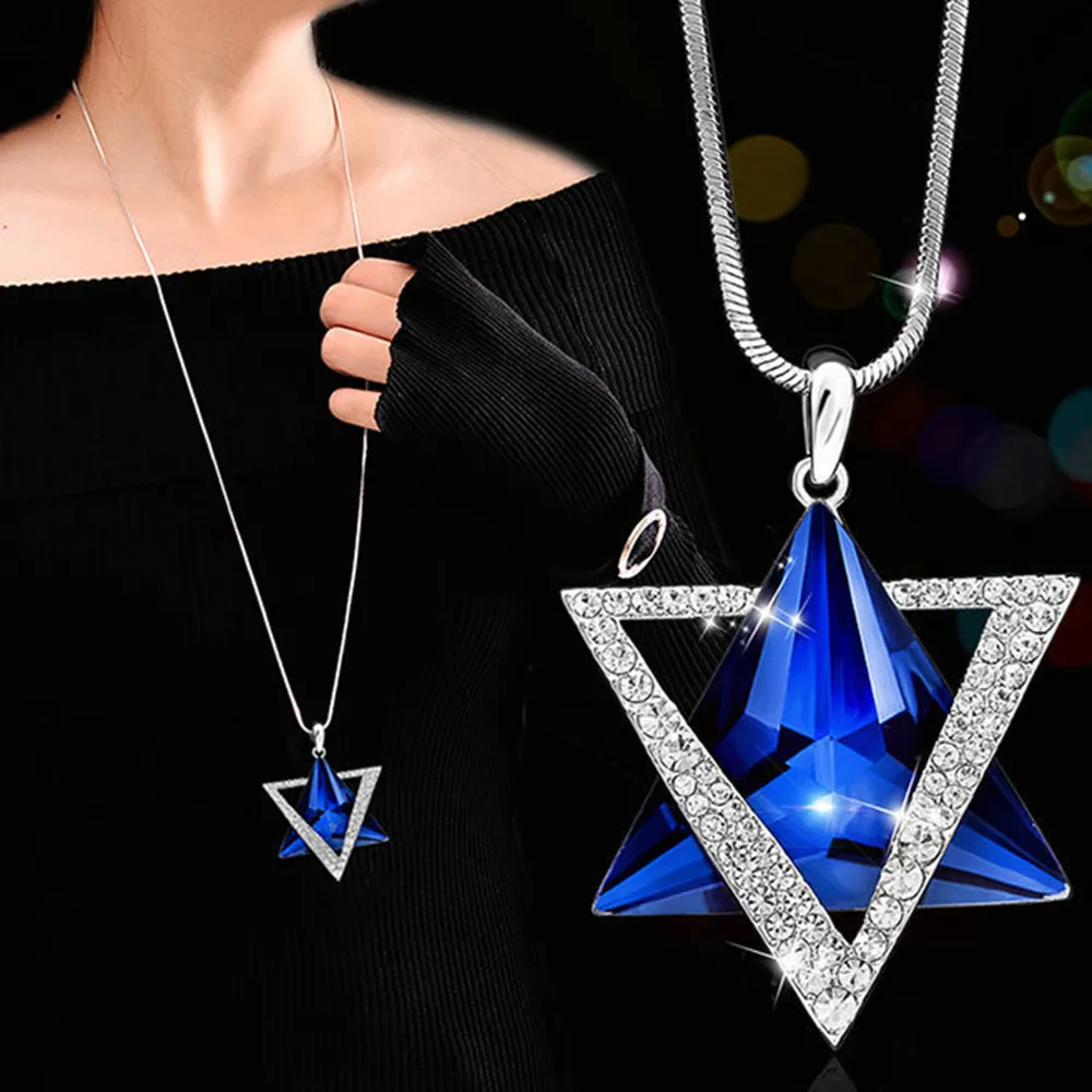 Simple Style Solid Color Alloy Copper Inlay Glass Women's Sweater Chain display picture 3
