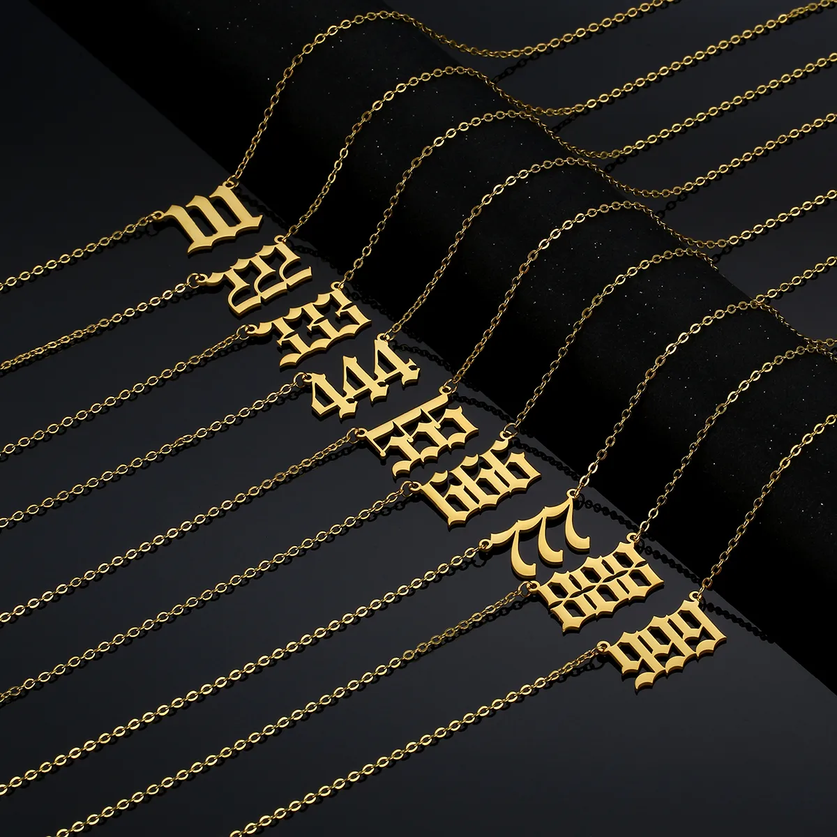 Wholesale Simple Style Letter Stainless Steel Plating 18k Gold Plated Pendant Necklace display picture 10