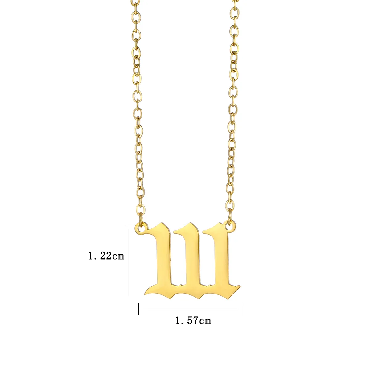 Wholesale Simple Style Letter Stainless Steel Plating 18k Gold Plated Pendant Necklace display picture 2