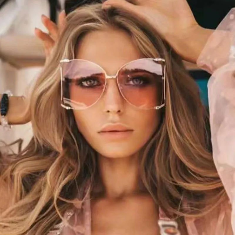 Elegant Gradient Color Pc Square Pearl Full Frame Women's Sunglasses display picture 1
