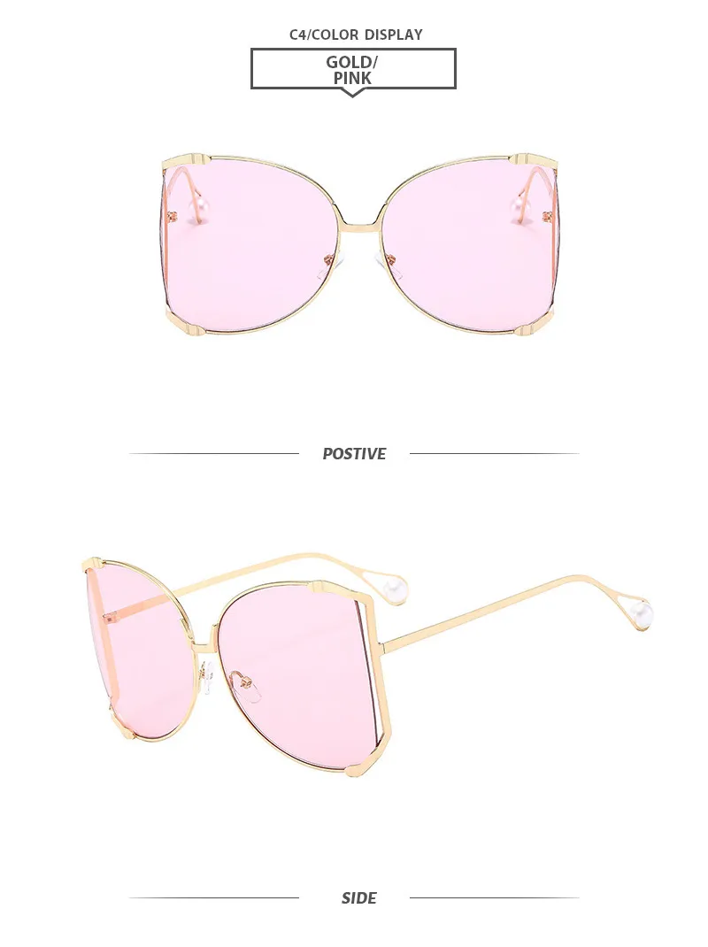 Elegant Gradient Color Pc Square Pearl Full Frame Women's Sunglasses display picture 12