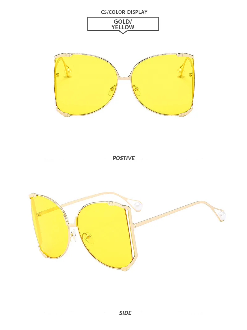 Elegant Gradient Color Pc Square Pearl Full Frame Women's Sunglasses display picture 13