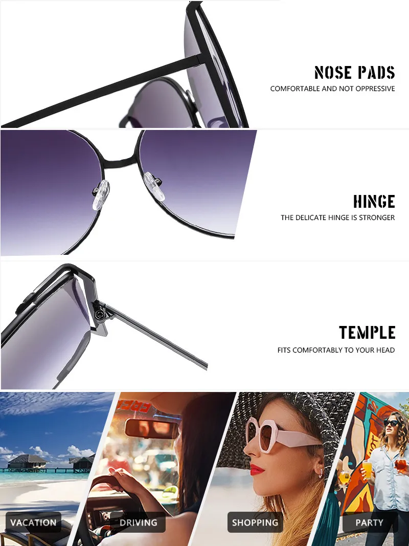 Elegant Gradient Color Pc Square Pearl Full Frame Women's Sunglasses display picture 19