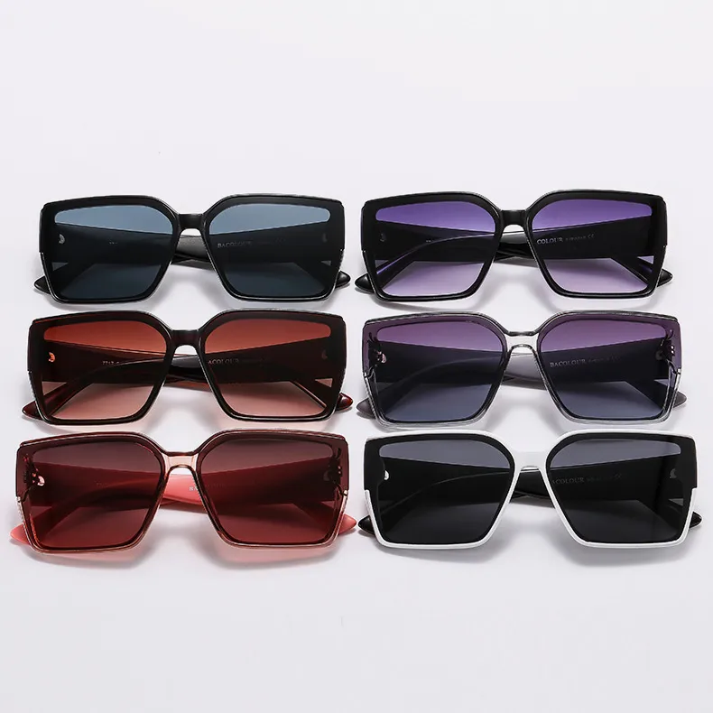 Elegant Simple Style Color Block Pc Square Full Frame Women's Sunglasses display picture 2