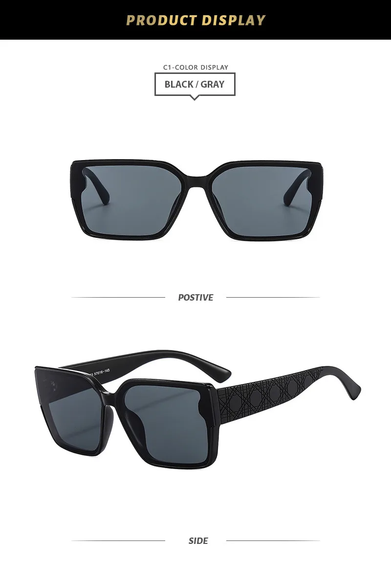 Elegant Simple Style Color Block Pc Square Full Frame Women's Sunglasses display picture 7