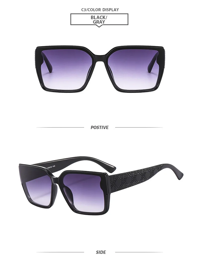 Elegant Simple Style Color Block Pc Square Full Frame Women's Sunglasses display picture 9