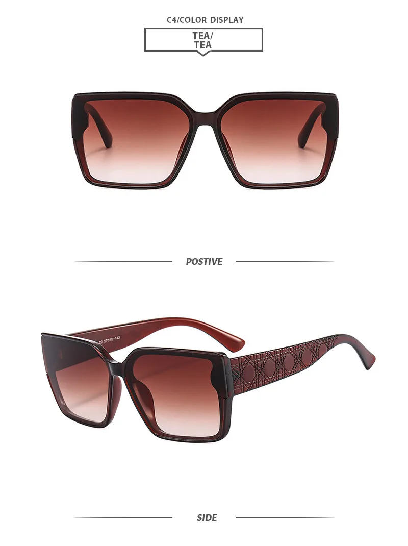 Elegant Simple Style Color Block Pc Square Full Frame Women's Sunglasses display picture 10