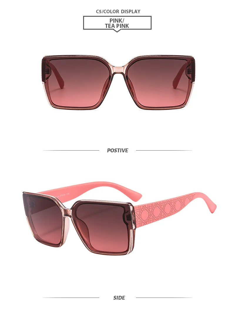 Elegant Simple Style Color Block Pc Square Full Frame Women's Sunglasses display picture 11