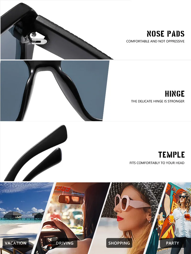 Elegant Simple Style Color Block Pc Square Full Frame Women's Sunglasses display picture 13
