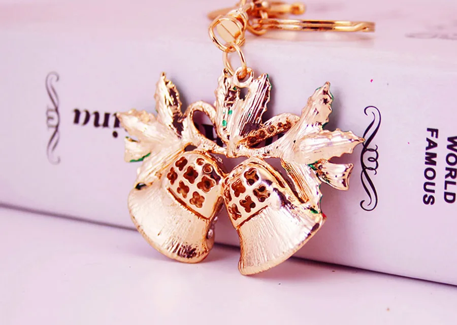 Christmas Bell Zinc Alloy Plating Inlay Rhinestones Christmas Women's Bag Pendant Keychain display picture 3