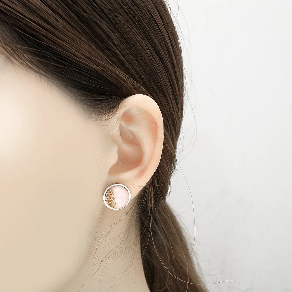 304 Stainless Steel 18K Gold Plated Casual Simple Style Plating Round Earrings Necklace display picture 8
