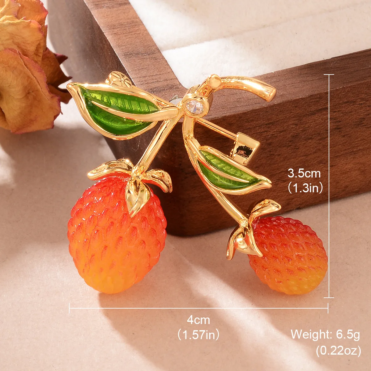 Simple Style Classic Style Fruit Copper Inlay Resin Zircon Women's Brooches display picture 1