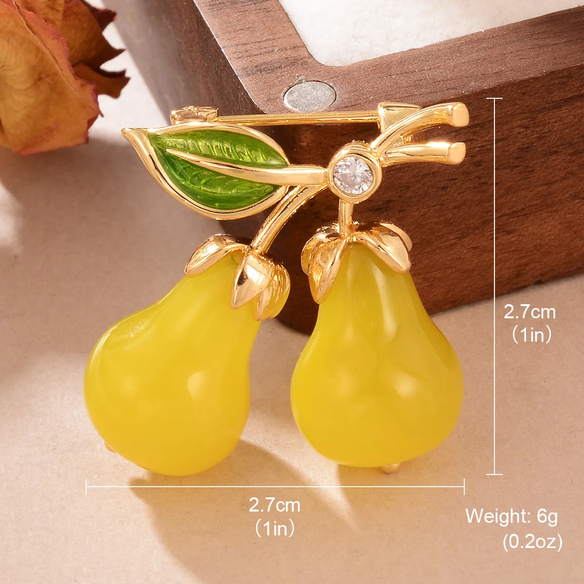 Simple Style Classic Style Fruit Copper Inlay Resin Zircon Women's Brooches display picture 4