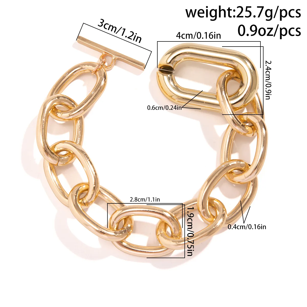 Exaggerated Simple Style Classic Style Solid Color Ccb Alloy Aluminum Wholesale Bracelets display picture 1