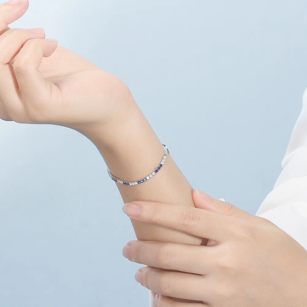 925 Sterling Silver Bracelets Simple Style Classic Style Shiny display picture 3