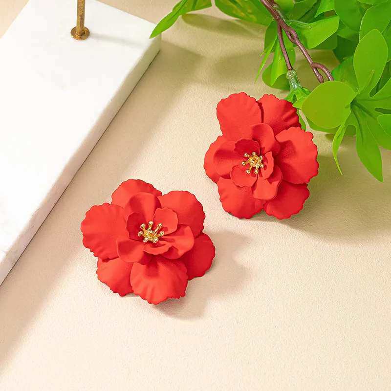 1 Pair Sweet Flower Plating Alloy Gold Plated Ear Studs display picture 3