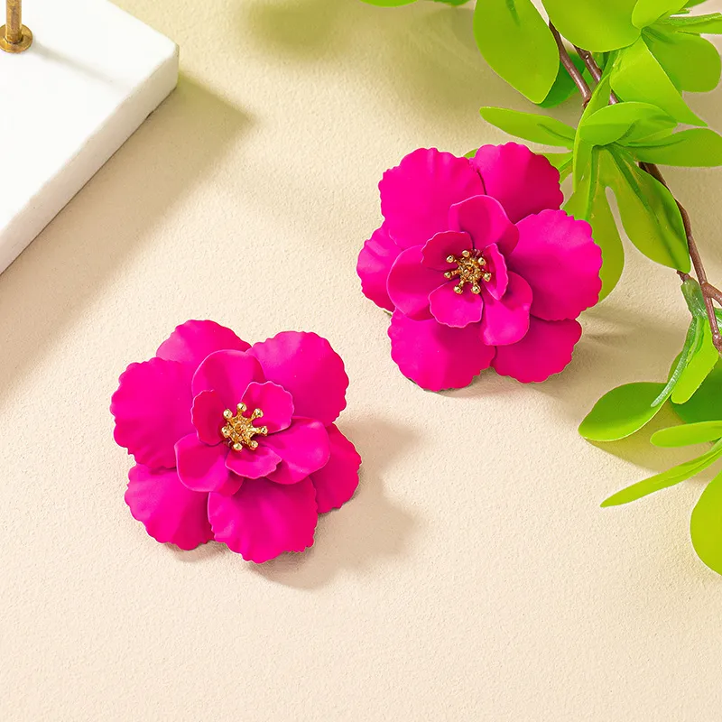 1 Pair Sweet Flower Plating Alloy Gold Plated Ear Studs display picture 9