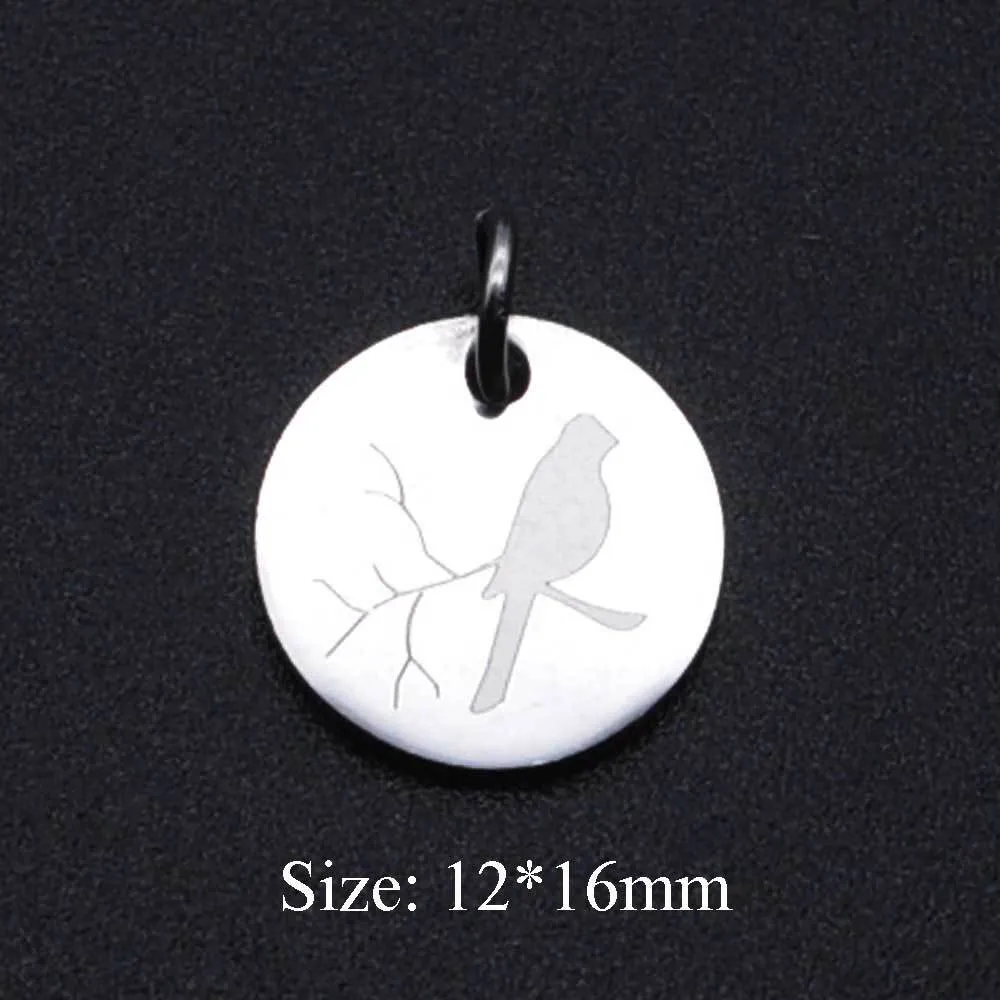 5 Pieces Stainless Steel 18K Gold Plated Bird display picture 1