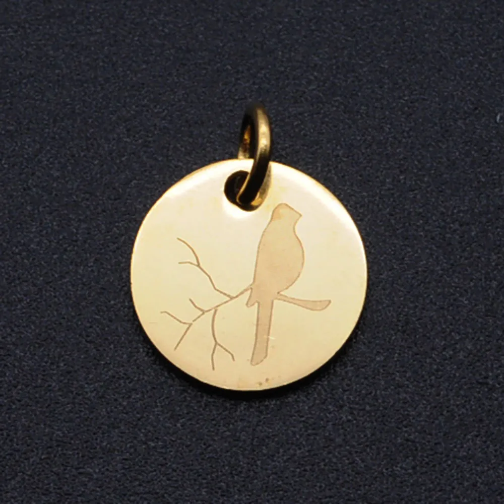 5 Pieces Stainless Steel 18K Gold Plated Bird display picture 3