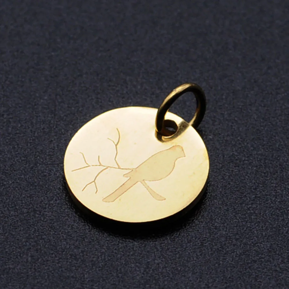 5 Pieces Stainless Steel 18K Gold Plated Bird display picture 5