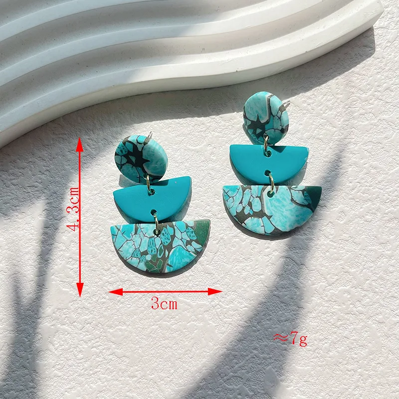 1 Pair Pastoral Classic Style Round Dots Ditsy Floral Plating Alloy Soft Clay 14k Gold Plated Drop Earrings display picture 12