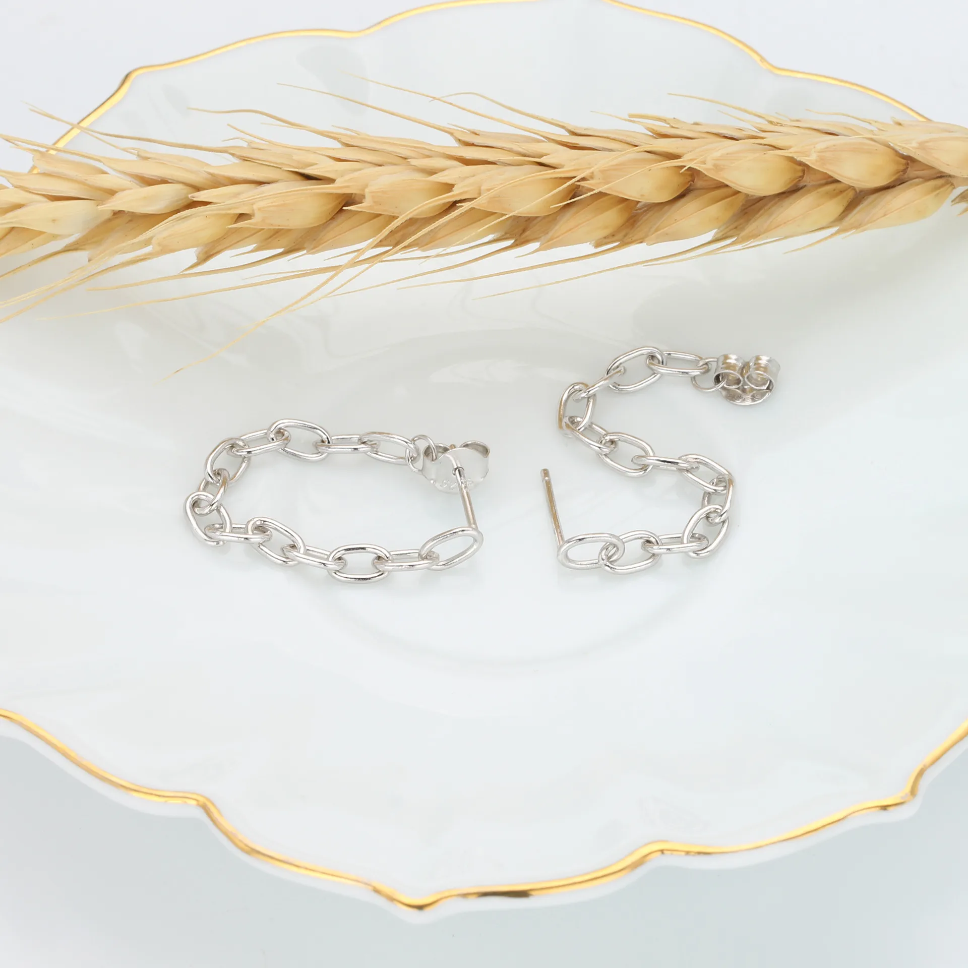 1 Pair 925 Sterling Silver Solid Color Drop Earrings display picture 2