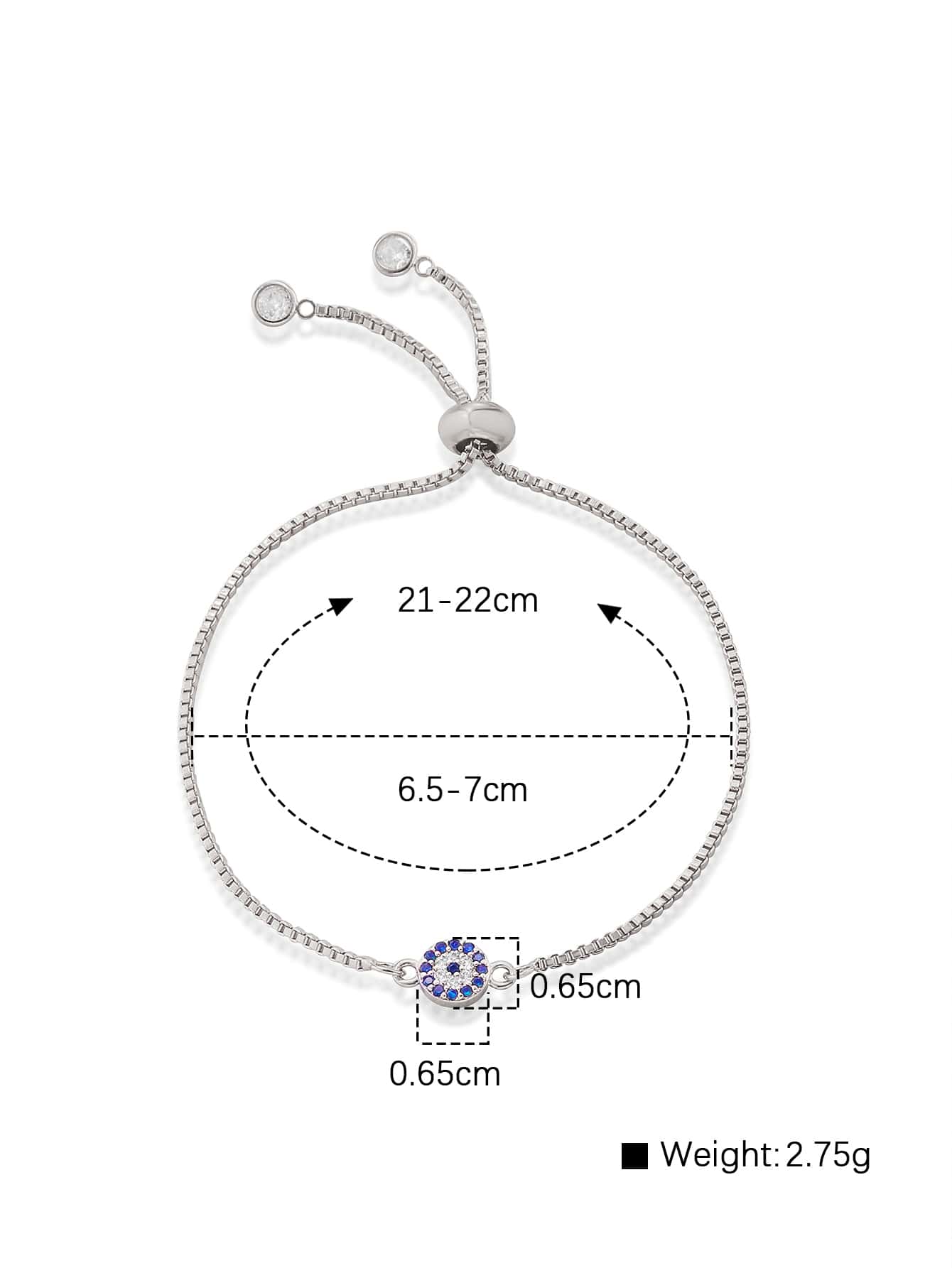 Classic Style Commute Devil's Eye Copper Plating Inlay Zircon 18k Gold Plated Silver Plated Bracelets display picture 6