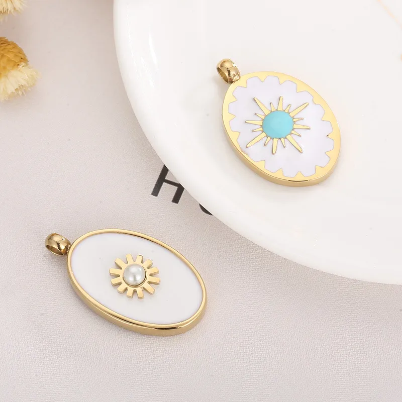 1 Piece Stainless Steel Artificial Pearls Shell 18K Gold Plated Oval display picture 3