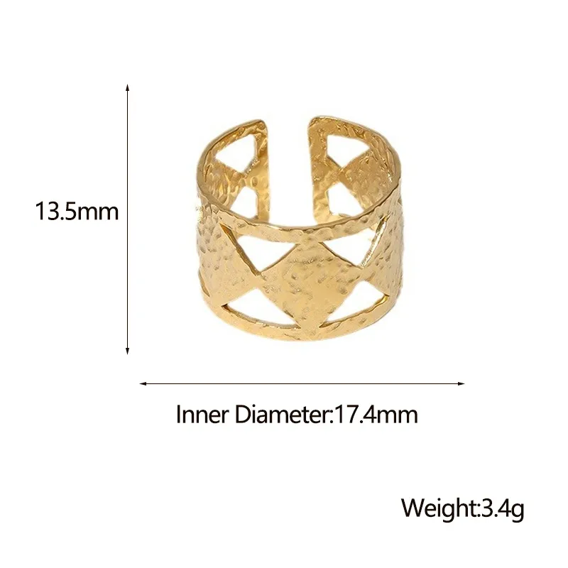304 Stainless Steel 18K Gold Plated Lady Plating Round Open Rings display picture 1