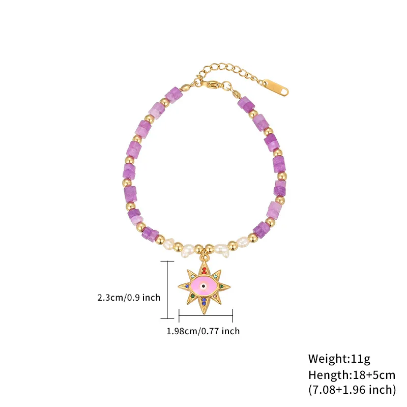 Wholesale Jewelry Casual Simple Style Eye Stainless Steel Titanium Steel Zircon Gold Plated Plating Bracelets Necklace display picture 1