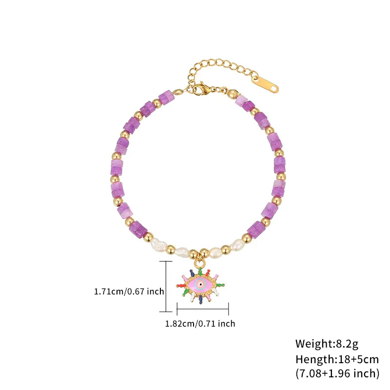 Wholesale Jewelry Casual Simple Style Eye Stainless Steel Titanium Steel Zircon Gold Plated Plating Bracelets Necklace display picture 3