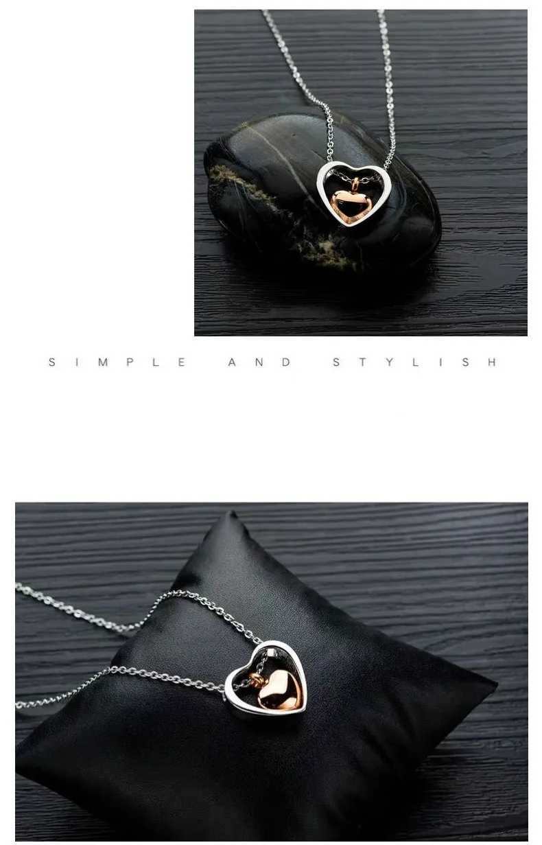 Simple Style Heart Shape Stainless Steel Polishing Pendant Necklace display picture 7