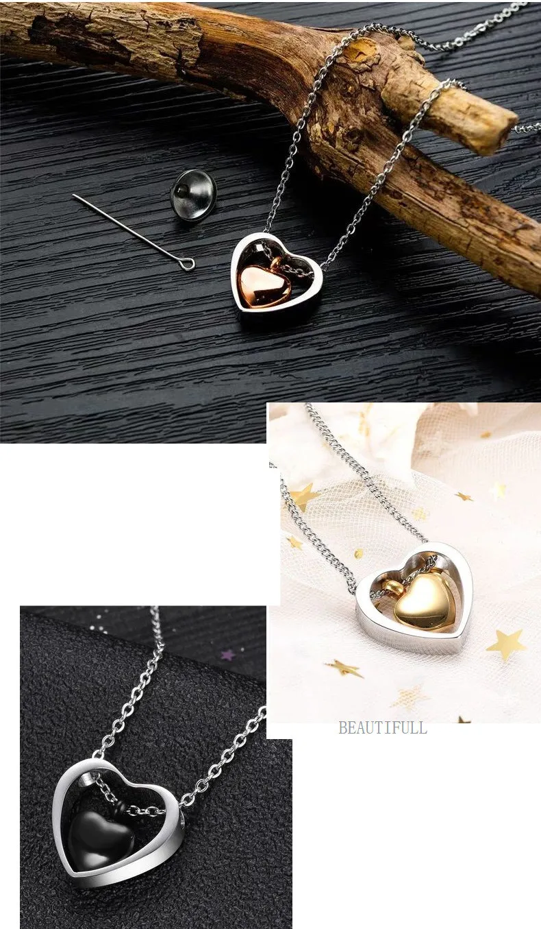 Simple Style Heart Shape Stainless Steel Polishing Pendant Necklace display picture 8